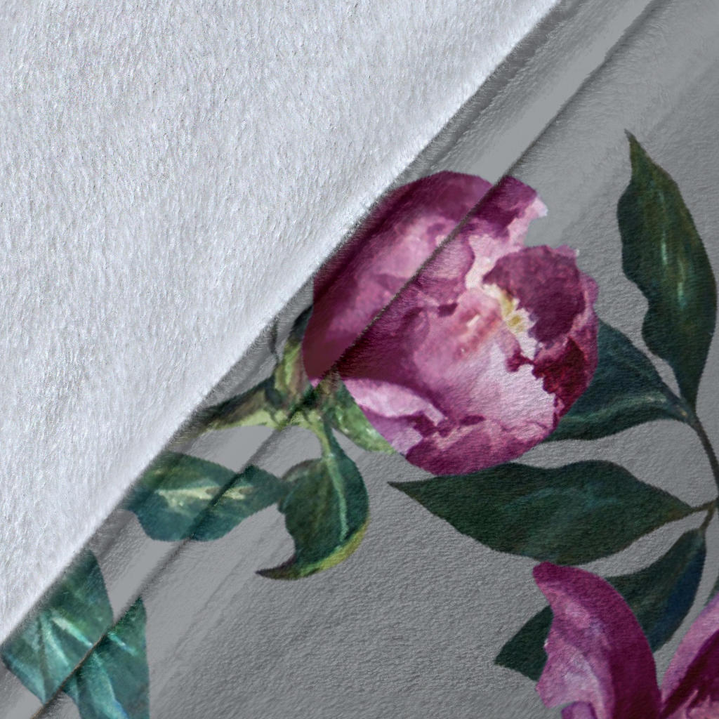 Peony Pattern Print Design PE01 Fleece Blanket