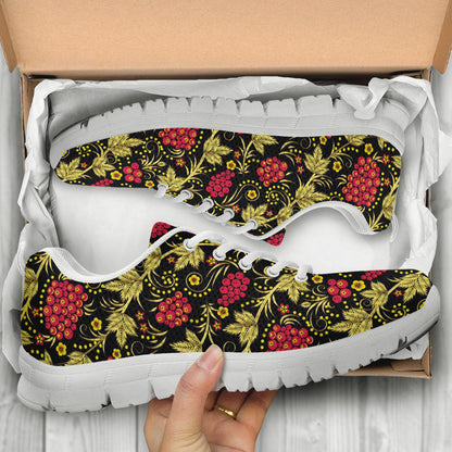 Cranberry Pattern Print Design CB02 Sneakers White Bottom Shoes