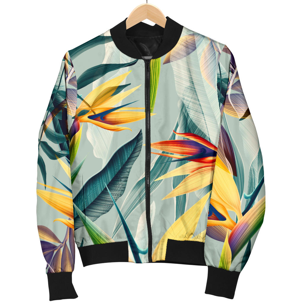 Tropical Flower Pattern Print Design TF022 Men Bomber Jacket