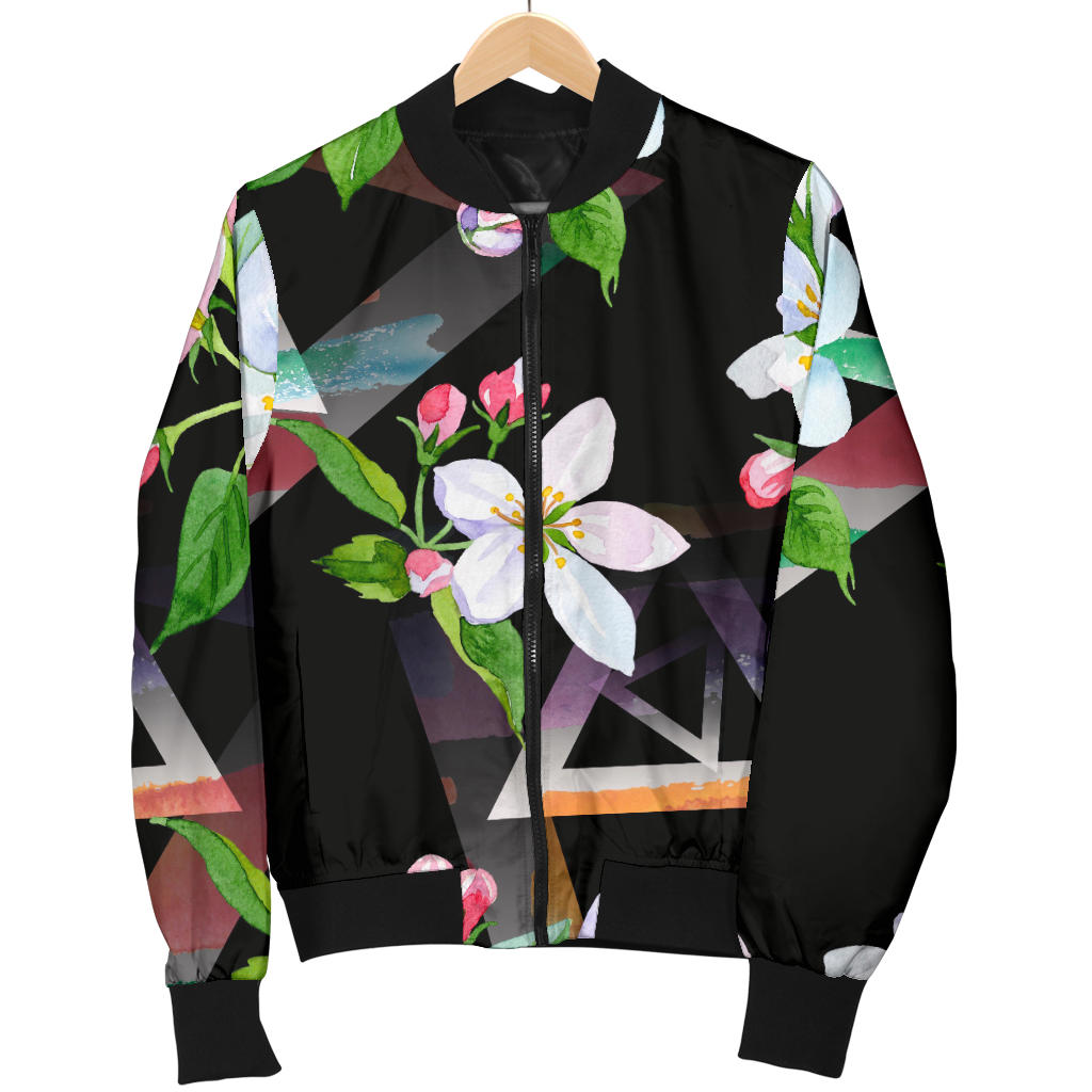 Apple blossom Pattern Print Design AB07 Men Bomber Jacket