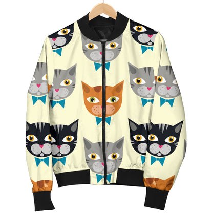 Cat Pattern Print Design 05 Women's Bomber Jacket