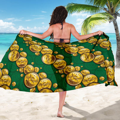 Bitcoin Pattern Print Design DO02 Sarong Pareo Wrap