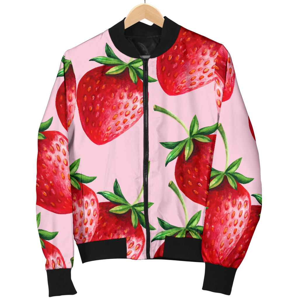 Strawberry Pattern Print Design SB03 Men Bomber Jacket