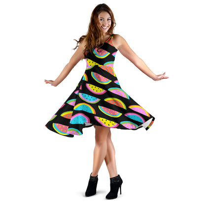 Watermelon Pattern Print Design WM08 Midi Dress