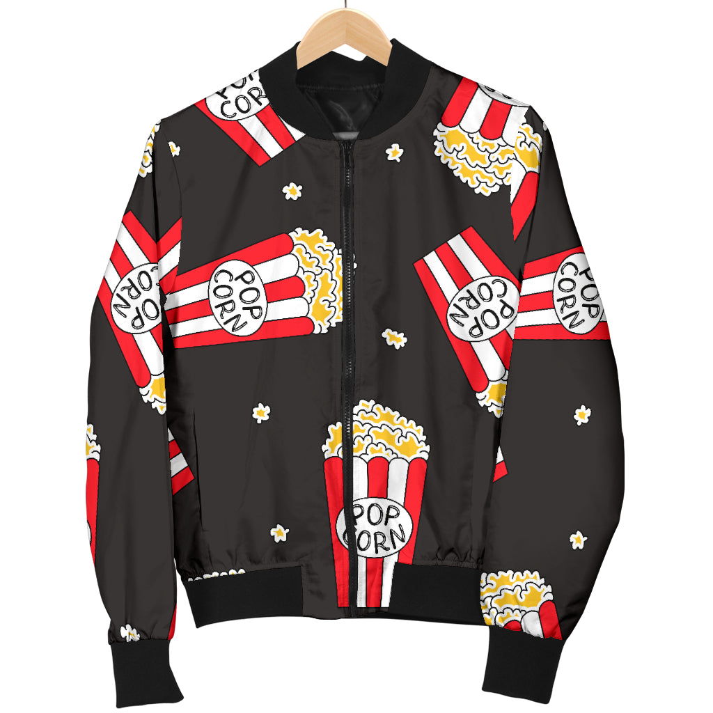 Popcorn Pattern Print Design A01 Women's Bomber Jacket