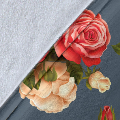 Rose Pattern Print Design RO017 Fleece Blanket