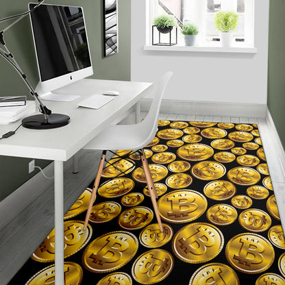 Bitcoin Pattern Print Design DO05 Area Rugs