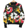 Anemone Pattern Print Design AM07 Women Bomber Jacket