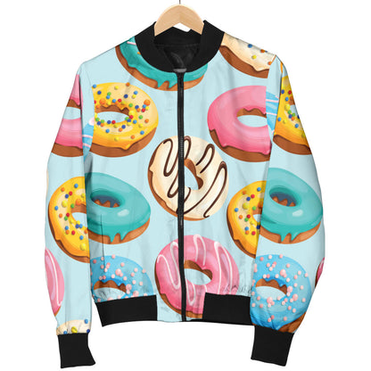Donut Pattern Print Design DN05 Men Bomber Jacket