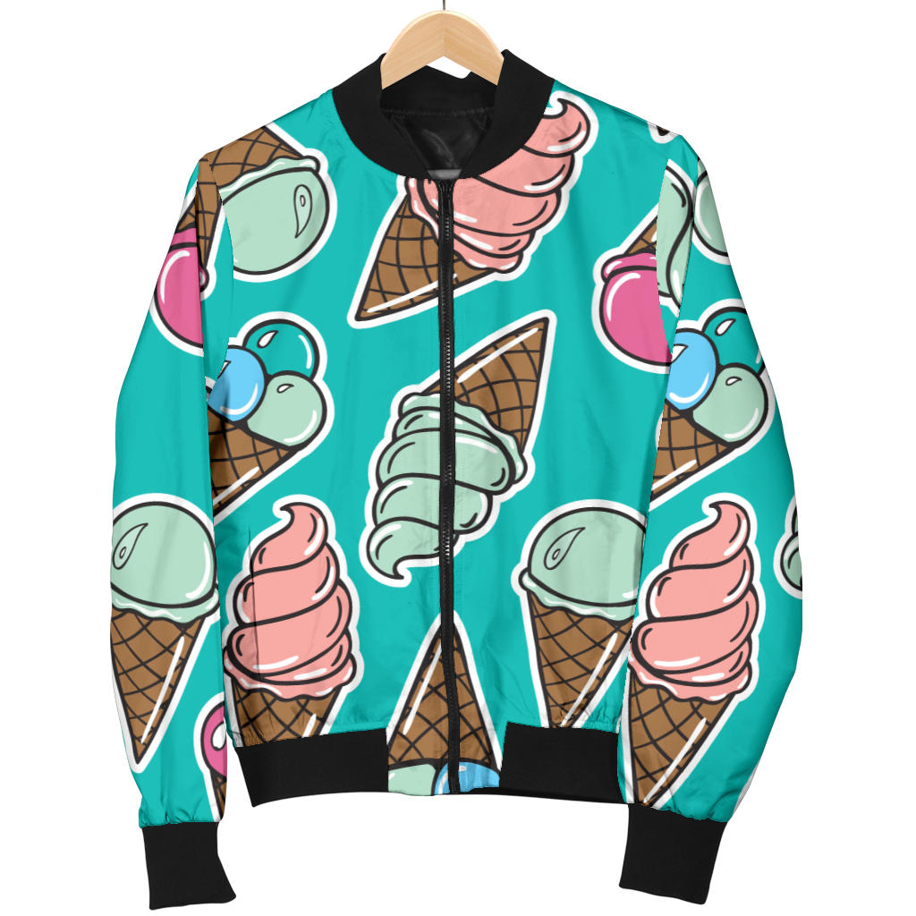 Ice Cream Pattern Print Design IC01 Men Bomber Jacket