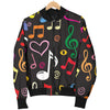 Music note Pattern Print Design A01 Women's Bomber Jacket