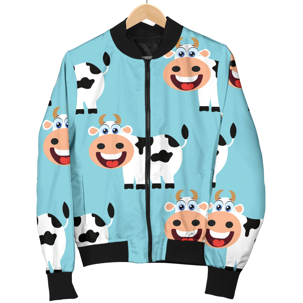 Cattle Cute Pattern Print Design 01 Women's Bomber Jacket