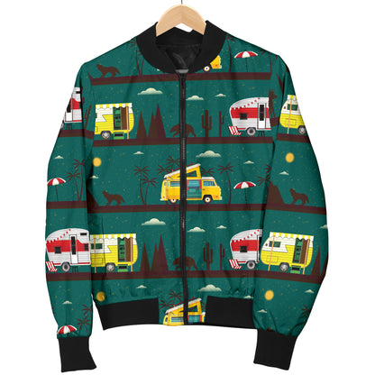 Camper Pattern Print Design 05 Women's Bomber Jacket