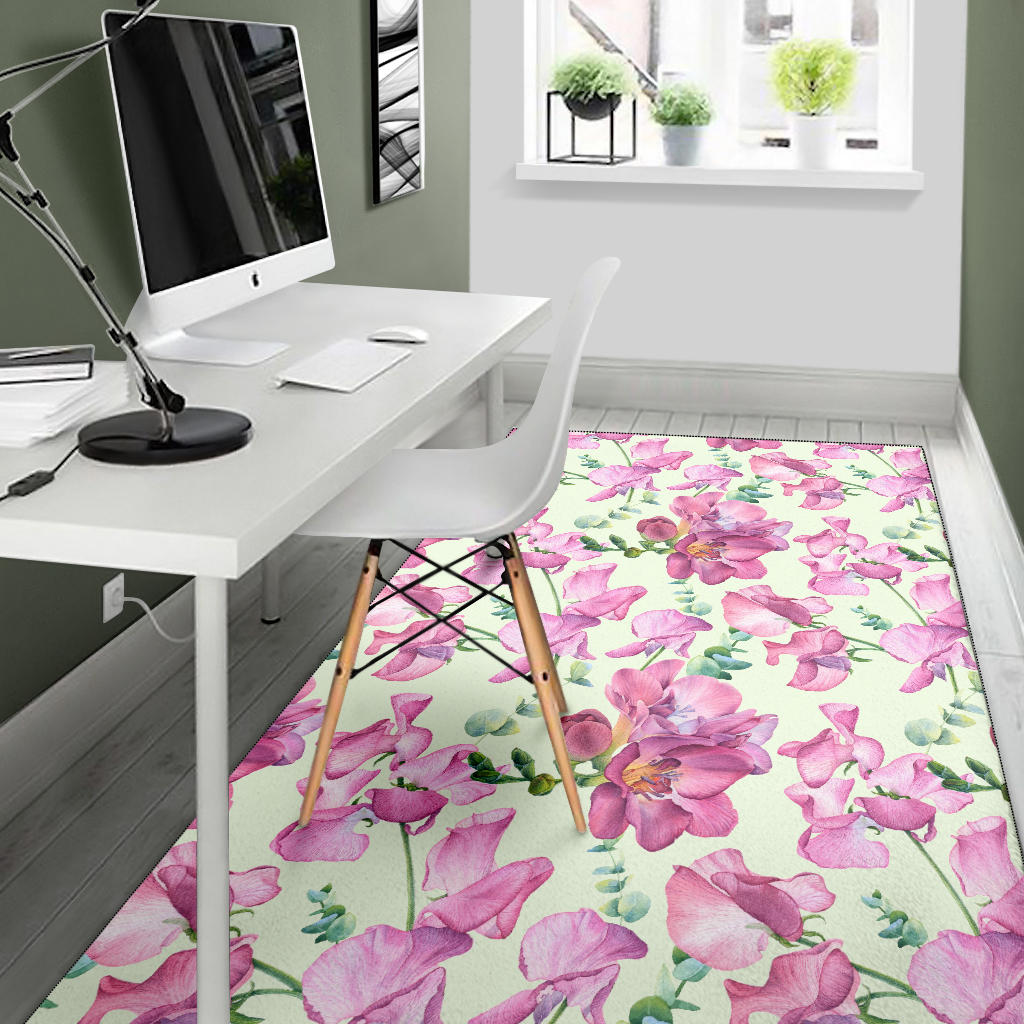 Peony Pattern Print Design PE011 Area Rugs