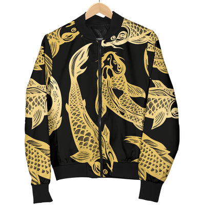 KOI Fish Pattern Print Design 03 Women's Bomber Jacket