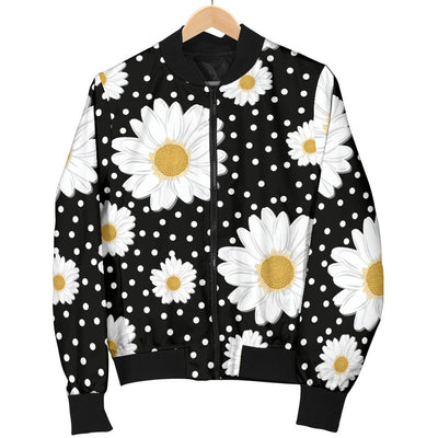 Daisy Pattern Print Design DS02 Women Bomber Jacket