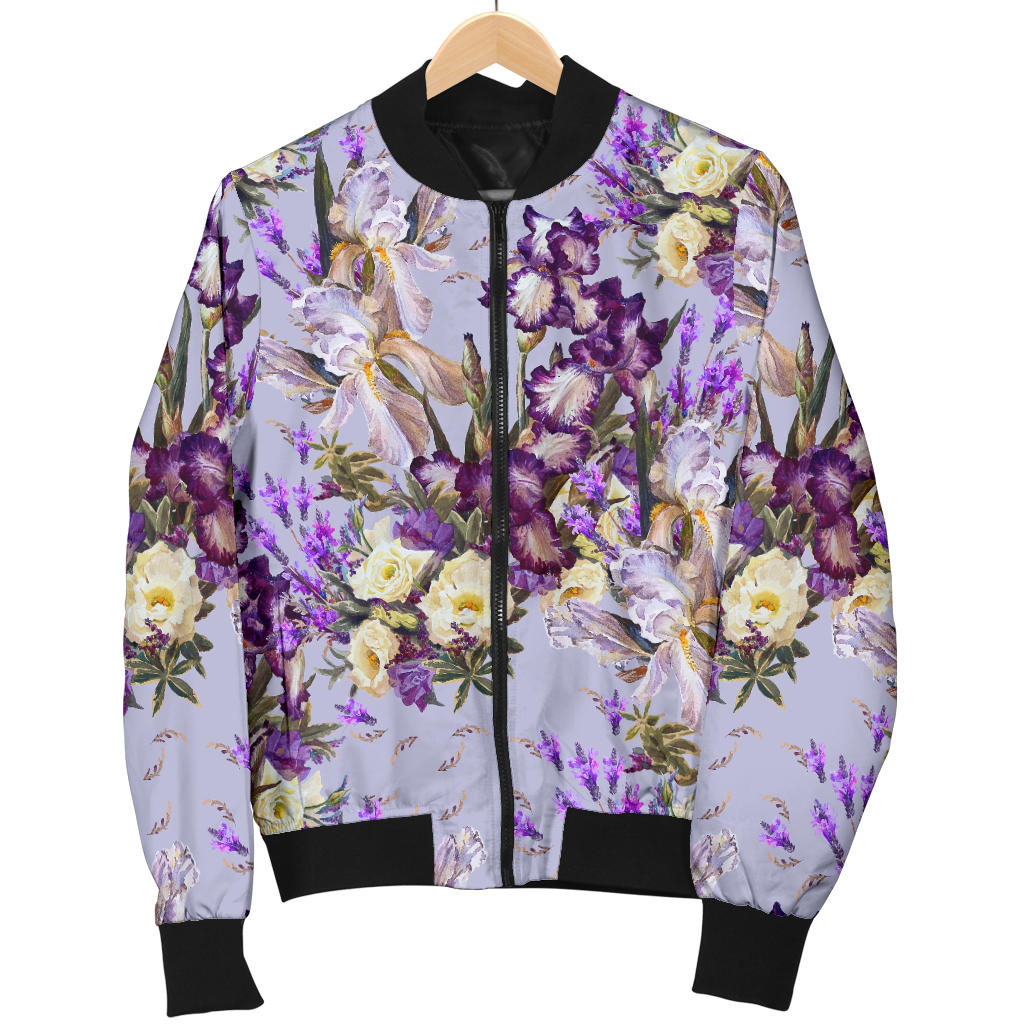 Iris Pattern Print Design IR07 Men Bomber Jacket