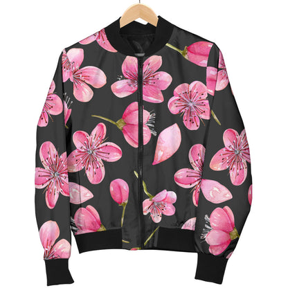Apple blossom Pattern Print Design AB03 Men Bomber Jacket