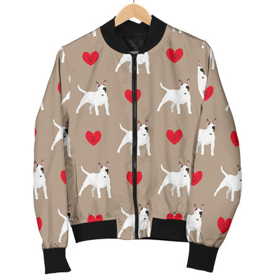 Bull Terriers Pattern Print Design 01 Women's Bomber Jacket