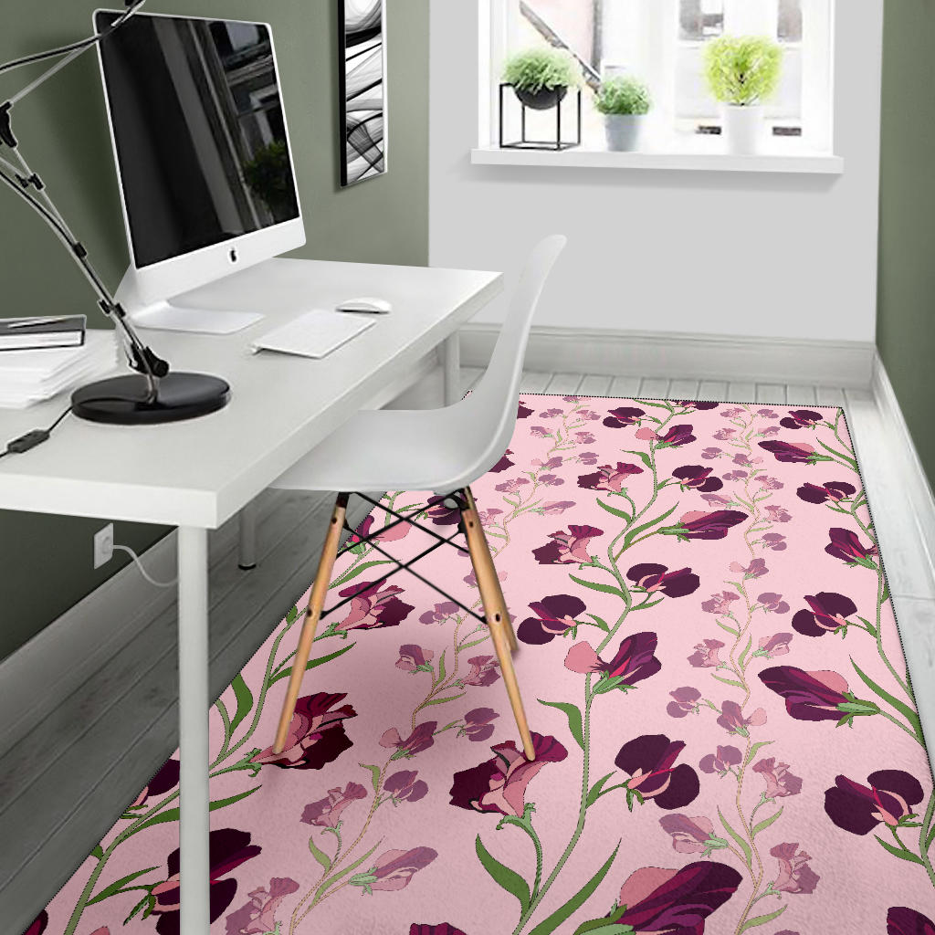 Peony Pattern Print Design PE09 Area Rugs