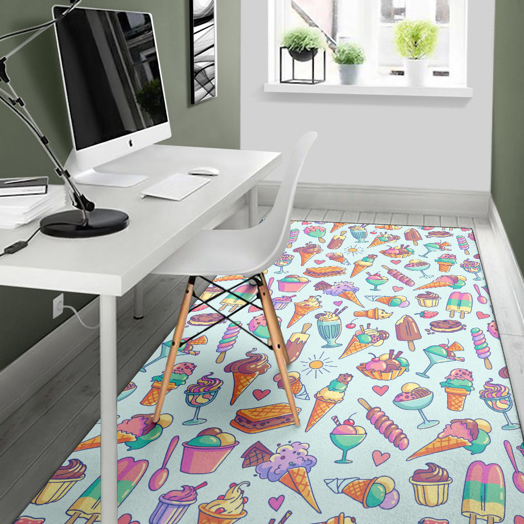 Ice Cream Pattern Print Design IC02 Area Rugs