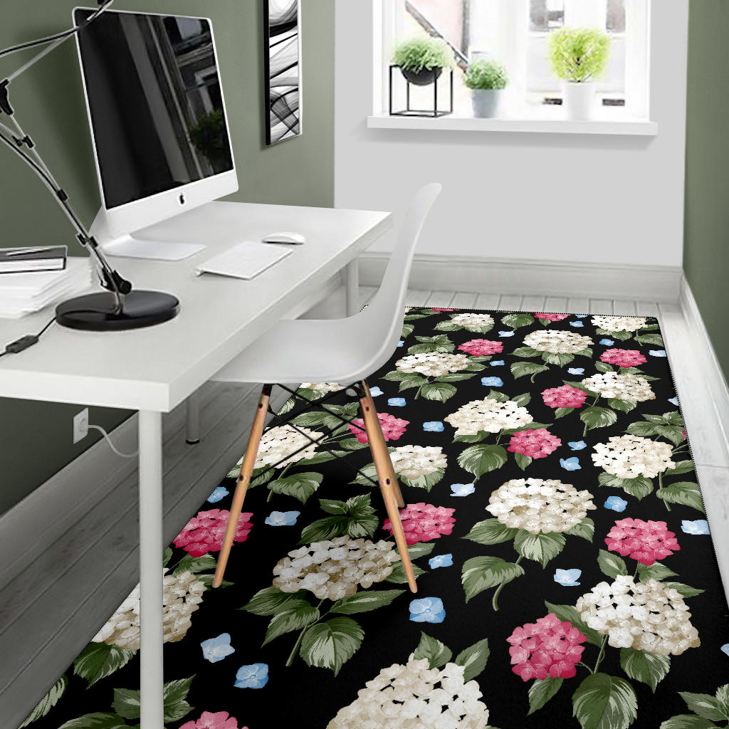 Hydrangea Pattern Print Design HD09 Area Rugs