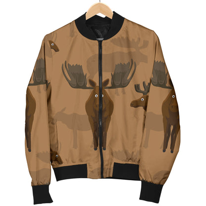 Moose Pattern Print Design 03 Women's Bomber Jacket