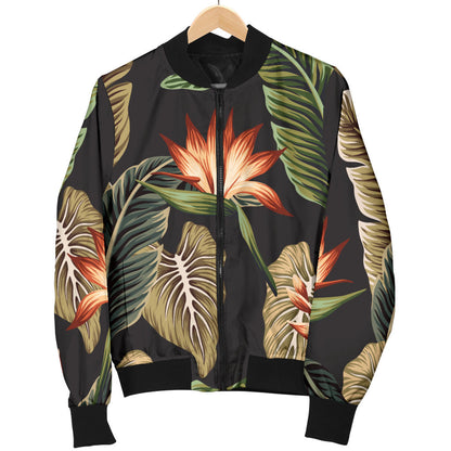 Tropical Flower Pattern Print Design TF014 Men Bomber Jacket