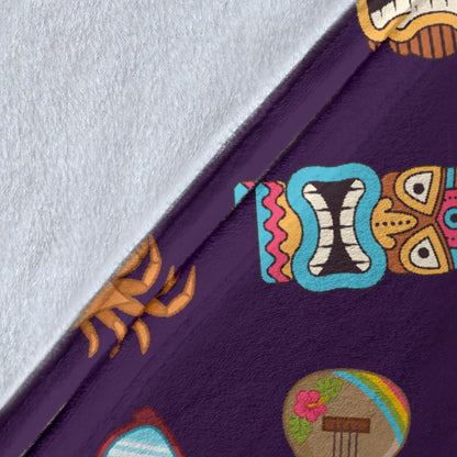 Hawaiian Themed Pattern Print Design H024 Fleece Blanket