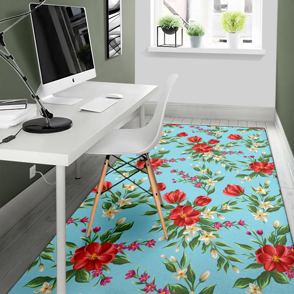 Summer Floral Pattern Print Design SF011 Area Rugs