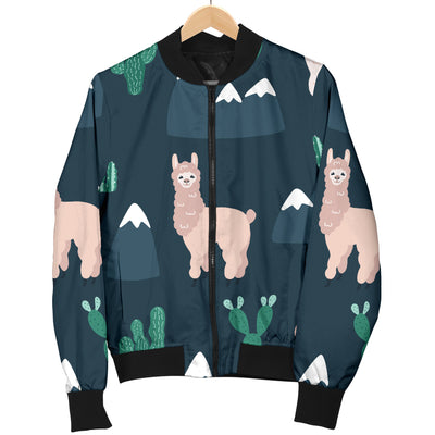 Llama Pattern Print Design 06 Women's Bomber Jacket