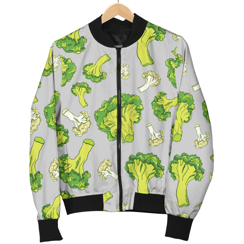 Broccoli Pattern Print Design 03 Women's Bomber Jacket