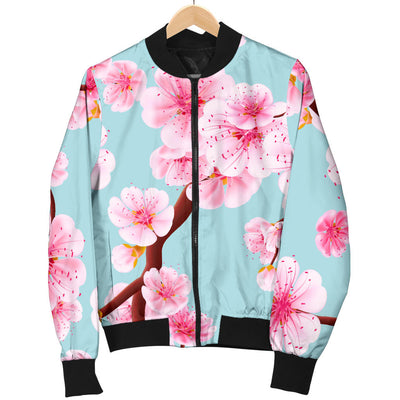 Cherry Blossom Pattern Print Design CB04 Men Bomber Jacket