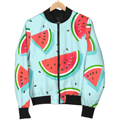Watermelon Pattern Print Design WM03 Women Bomber Jacket