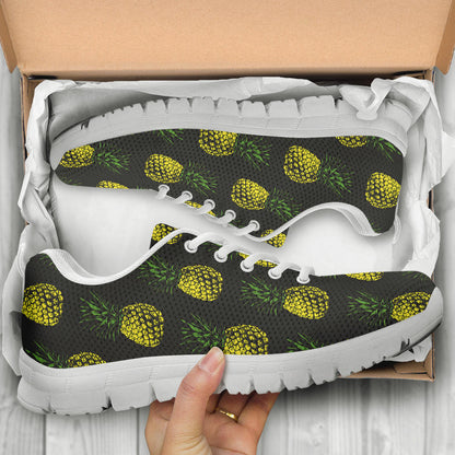 Gold Pineapple Sneakers White Bottom Shoes