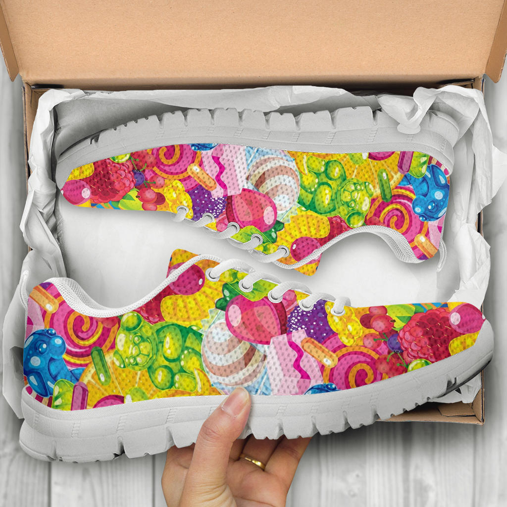 Candy Pattern Print Design CA01 Sneakers White Bottom Shoes