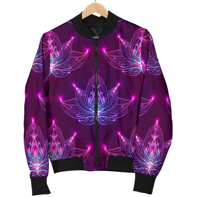 lotus Pattern Print Design LO01 Men Bomber Jacket