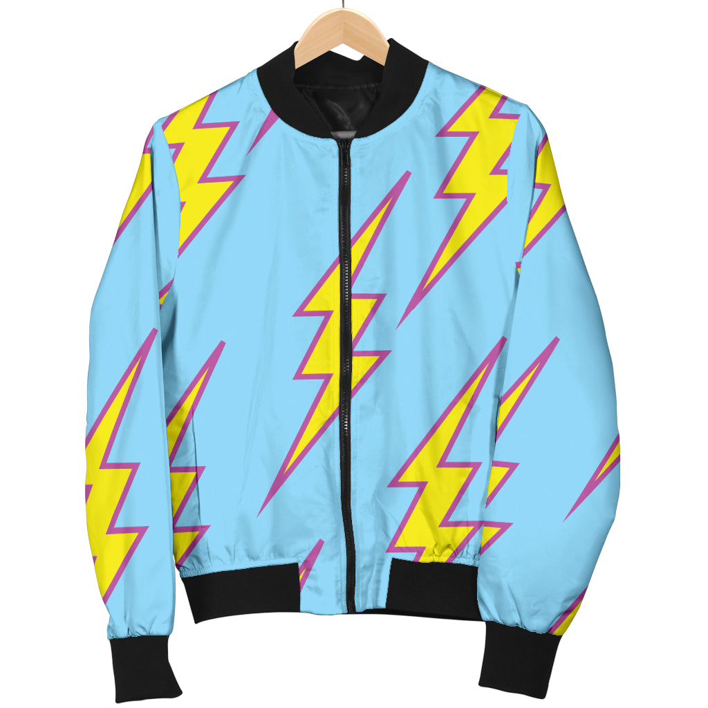 Lightning Thunder Pattern Print Design 02 Women's Bomber Jacket