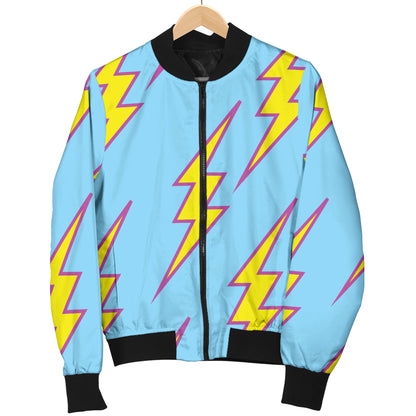 Lightning Thunder Pattern Print Design 02 Women's Bomber Jacket