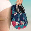 Flamingo Red Hibiscus Pattern Aqua Water Shoes