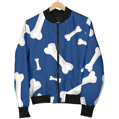 Dog Bone Pattern Print Design 03 Women's Bomber Jacket