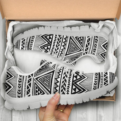 Draw Tribal Aztec Sneakers White Bottom Shoes