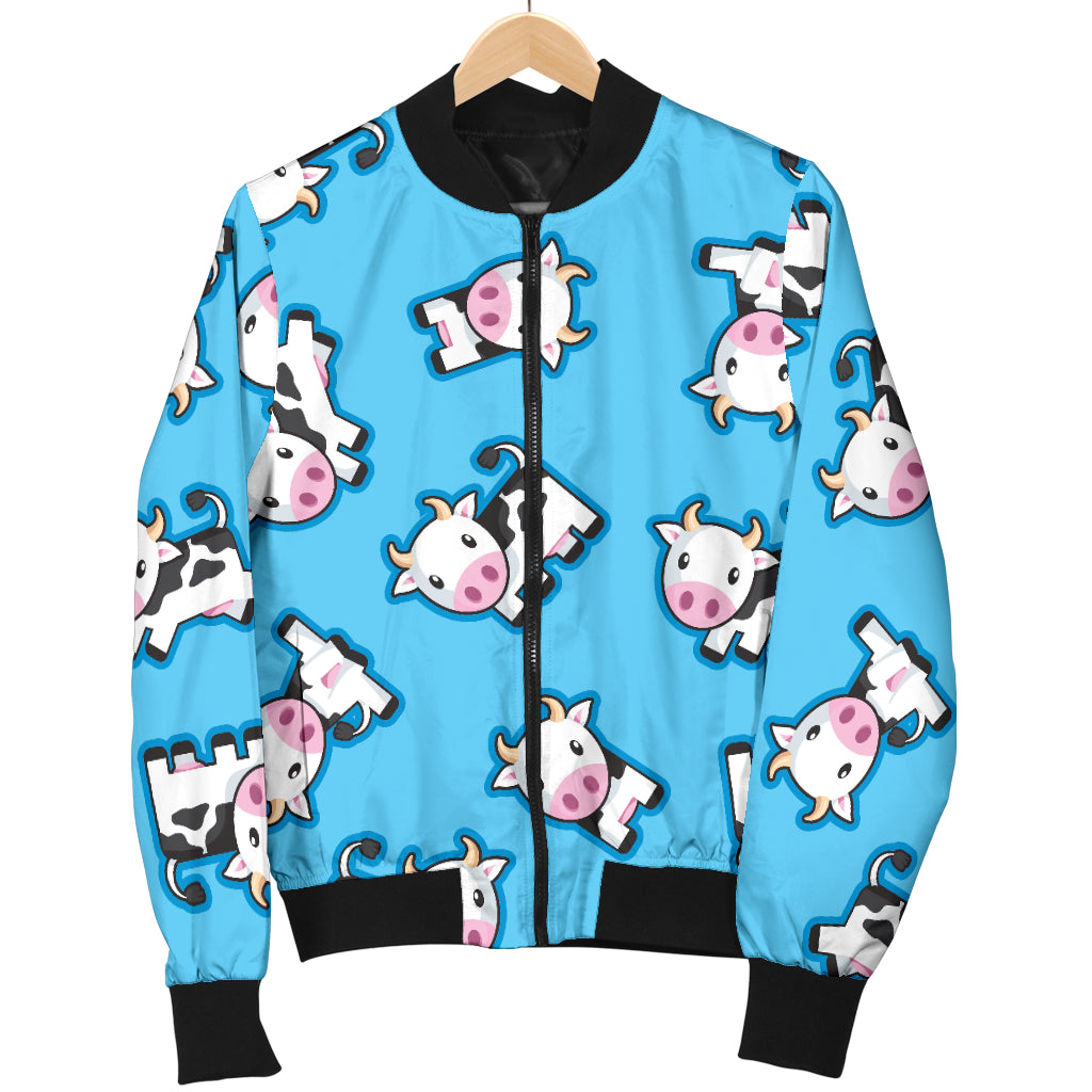 Cow Pattern Print Design 01 Women's Bomber Jacket