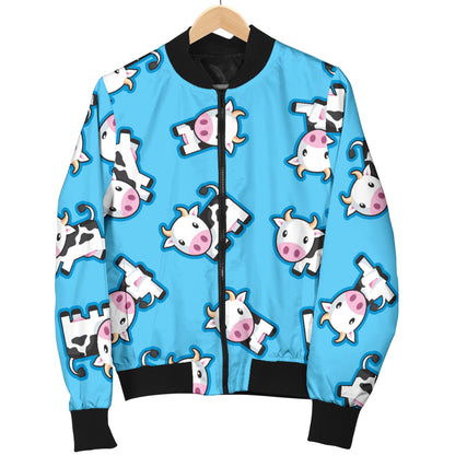 Cow Pattern Print Design 01 Women's Bomber Jacket
