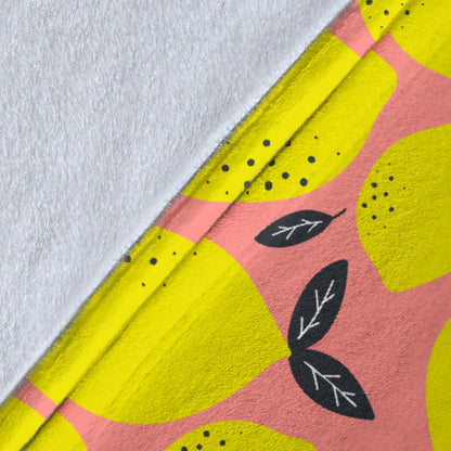 Lemon Pattern Print Design LM03 Fleece Blanket
