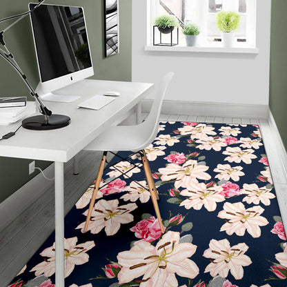 Lily Pattern Print Design LY04 Area Rugs