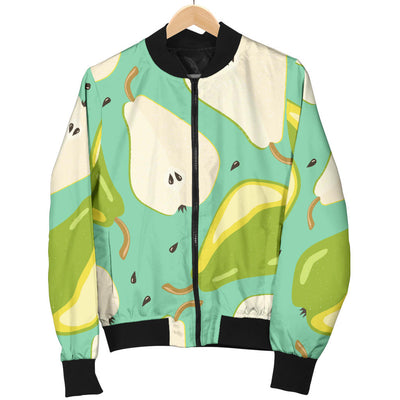 Pear Pattern Print Design PE04 Women Bomber Jacket