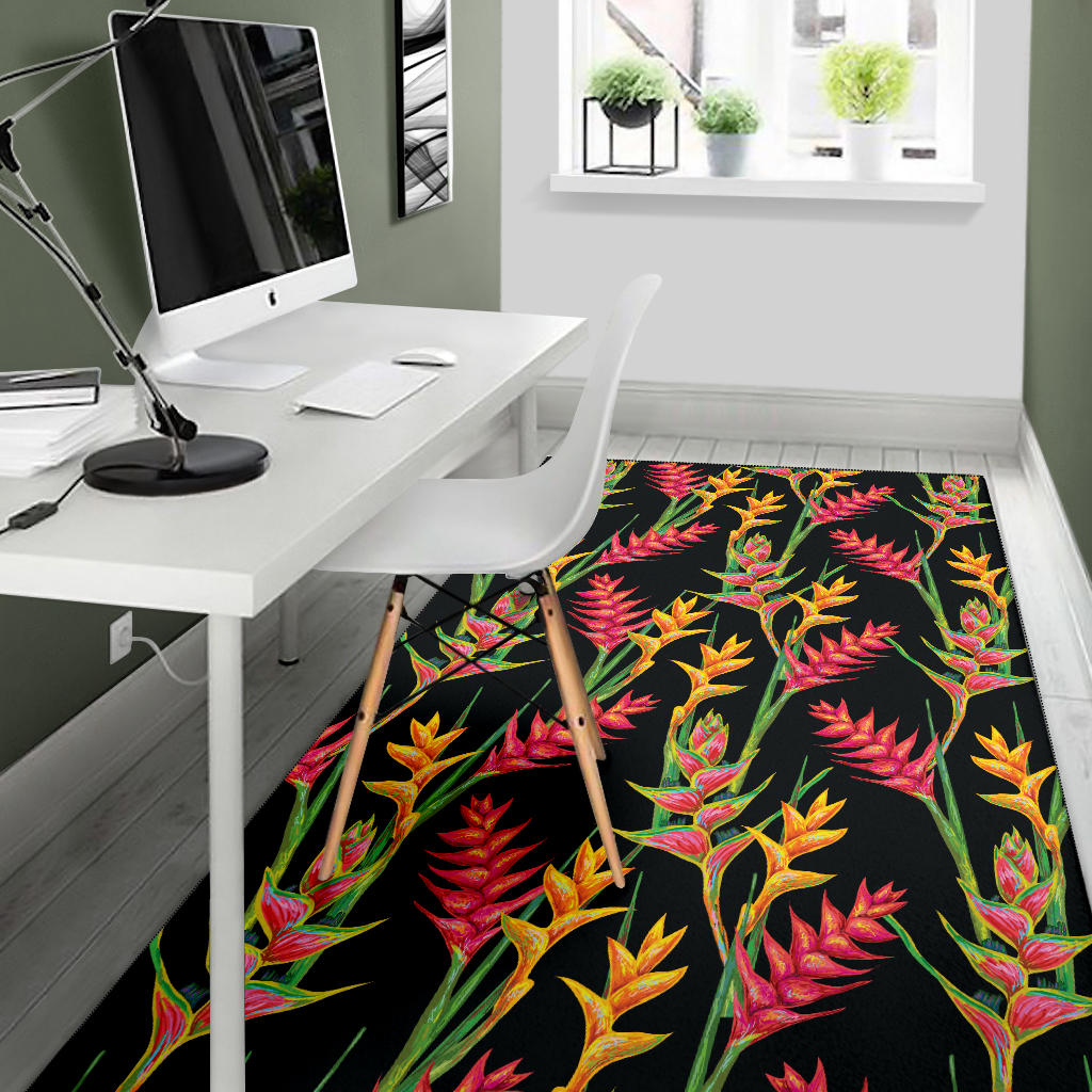 Heliconia Pattern Print Design HL01 Area Rugs