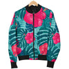 Red Hibiscus Pattern Print Design HB017 Men Bomber Jacket