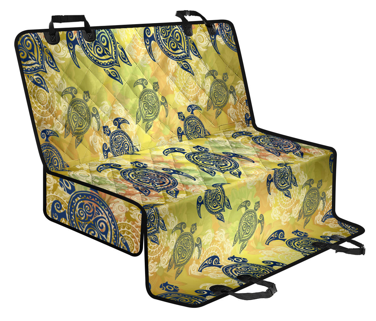 Hawaiian Turtle Tribal Design Print Rear Dog  Seat Cover